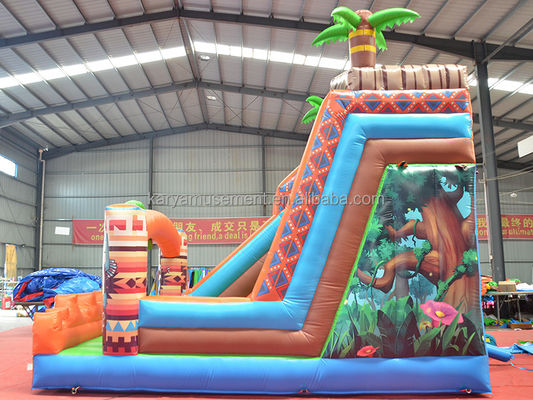 0.55mm PVC Tarpaulin JUNGLE Primitivo scivolo d'acqua con parete di arrampicata e scivolo rimbalzante