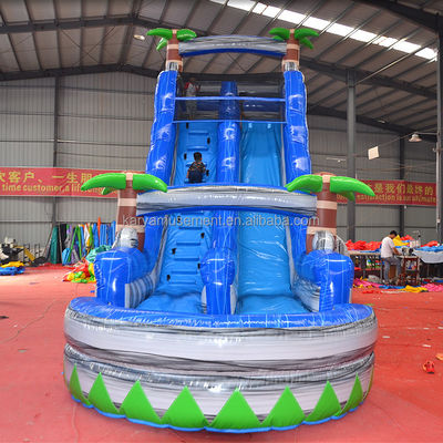 Stampa digitale di qualità commerciale di bambusa in PVC scivolo idraulico gonfiabile con piscina per bambini