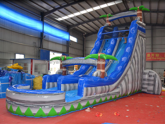 Stampa digitale di qualità commerciale di bambusa in PVC scivolo idraulico gonfiabile con piscina per bambini