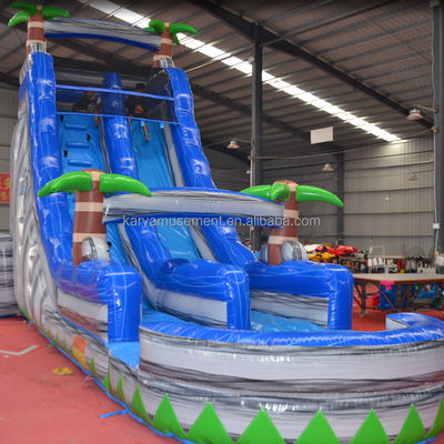 Stampa digitale di qualità commerciale di bambusa in PVC scivolo idraulico gonfiabile con piscina per bambini