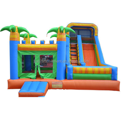 Combinazione di scivoli a castello gonfiabile in PVC personalizzata per la casa a rimbalzo a tema alla moda