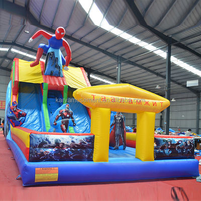 Scivolo gonfiabile Spiderman Popolare scivolo acquatico a due corsie per grandi parchi giochi