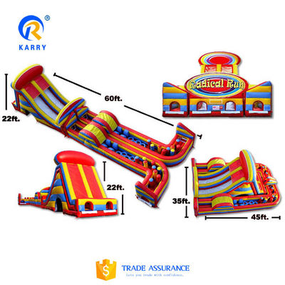 Parco giochi all'aria aperta Corsa a ostacoli gonfiabile per bambini e adulti personalizzata