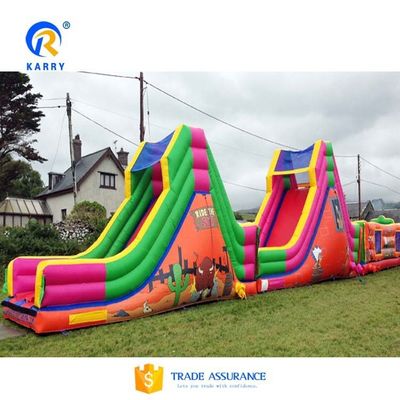 Parco di divertimenti all' aperto a colori personalizzati Corso di ostacoli gonfiabile per bambini e adulti