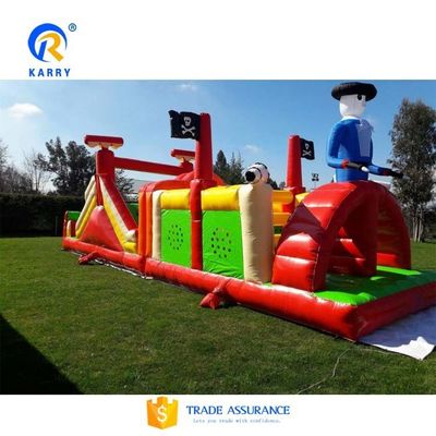 Parco di divertimenti all' aperto a colori personalizzati Corso di ostacoli gonfiabile per bambini e adulti