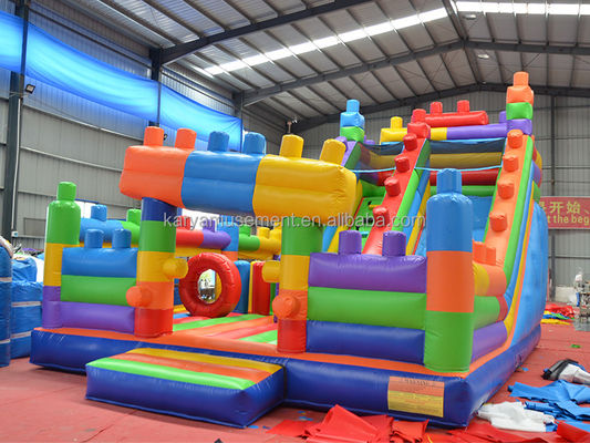 Colore Bambini Slide Blocchi gonfiabili di costruzione Combinazione Slide rimbalzo per adulti