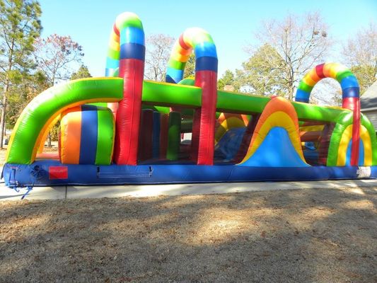 KR-OBS-904-2 Parco giochi all'aria aperta sfida per il corso di assalto gonfiabile con un arcobaleno emozionante
