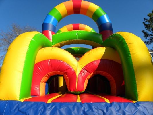 KR-OBS-904-2 Parco giochi all'aria aperta sfida per il corso di assalto gonfiabile con un arcobaleno emozionante