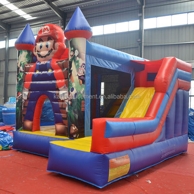 0.55mm PVC Vinyl Tarpaulin gonfiabile Mario Bounce House Combo Castle Slide con Blower