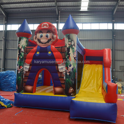 0.55mm PVC Vinyl Tarpaulin gonfiabile Mario Bounce House Combo Castle Slide con Blower