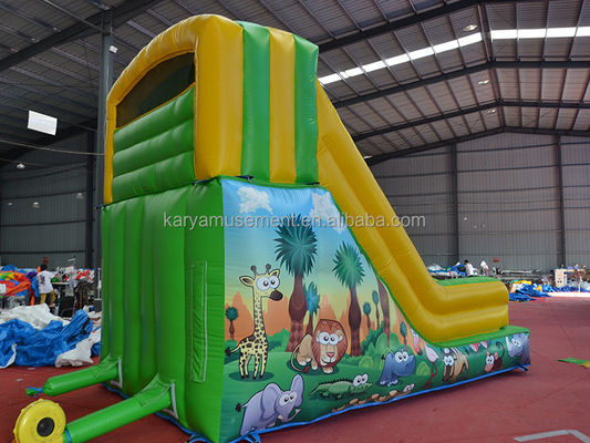 Parco interno Essential Piccole dimensioni Slide gonfiabile con disegno e colore verde