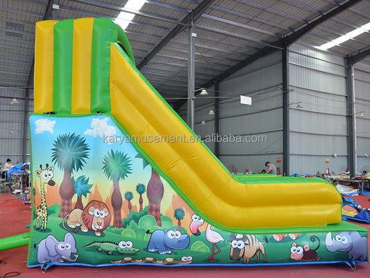 Parco interno Essential Piccole dimensioni Slide gonfiabile con disegno e colore verde