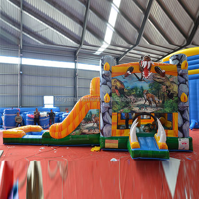 Caratteristiche PORTABLE gonfiabile giungla Dino Bouncer House con scivolo e design unisex