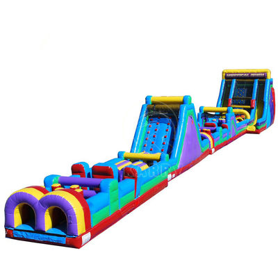 Corso di rimbalzo su ostacoli gonfiabili in PVC con scivolo KR-OBS-904-2