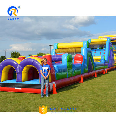 Corso di rimbalzo su ostacoli gonfiabili in PVC con scivolo KR-OBS-904-2