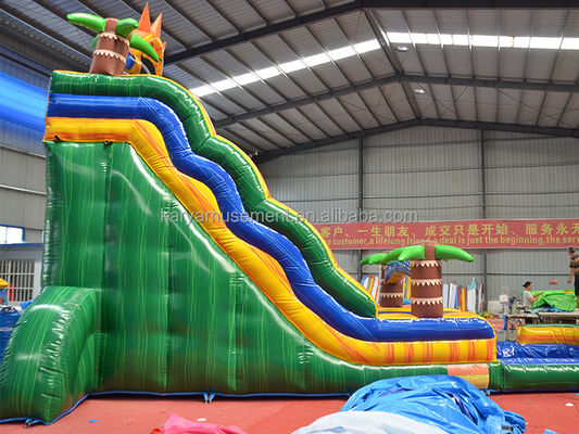 32ft Jumbo Palm Tree gonfiabile Sun Water Slide con bambini giocare piscina e slitta rimbalzo