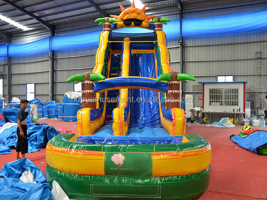 32ft Jumbo Palm Tree gonfiabile Sun Water Slide con bambini giocare piscina e slitta rimbalzo