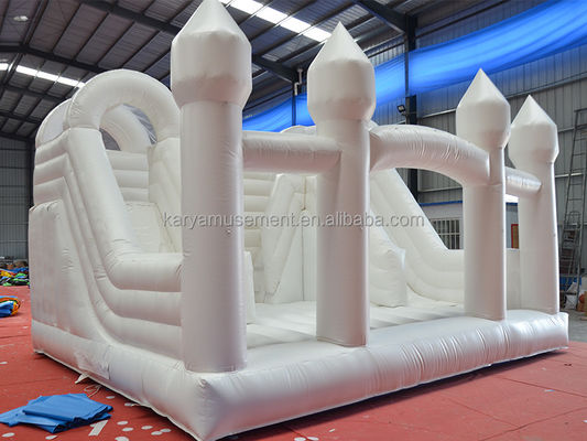 Slide interno Bambino Casa a rimbalzo bianca per festa di nozze Combo castello a rimbalzo gonfiabile