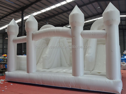 Slide interno Bambino Casa a rimbalzo bianca per festa di nozze Combo castello a rimbalzo gonfiabile