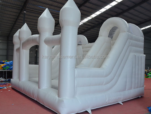 Slide interno Bambino Casa a rimbalzo bianca per festa di nozze Combo castello a rimbalzo gonfiabile