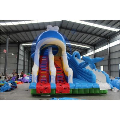 CE Blower e accessori di riparazione inclusi parco acquatico gonfiabile con scivolo per squali
