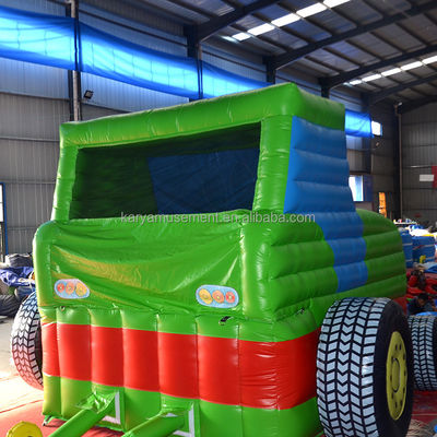Bambini Indoor Outdoor Bungee Trampoline gonfiabile Bouncy Castle Jumper Green Tractor