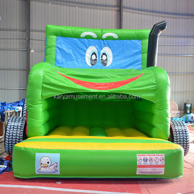 Bambini Indoor Outdoor Bungee Trampoline gonfiabile Bouncy Castle Jumper Green Tractor