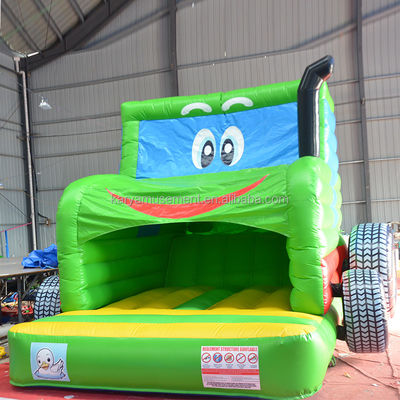 Bambini Indoor Outdoor Bungee Trampoline gonfiabile Bouncy Castle Jumper Green Tractor