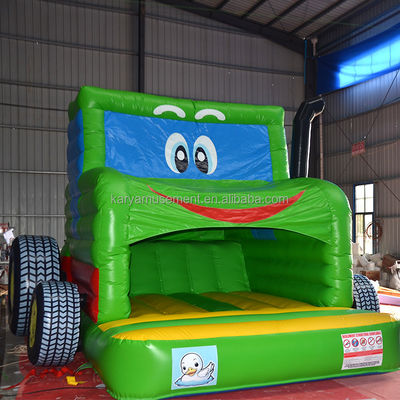Bambini Indoor Outdoor Bungee Trampoline gonfiabile Bouncy Castle Jumper Green Tractor