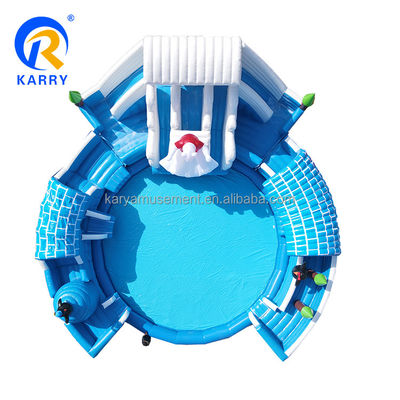 Piscina di grandi dimensioni Moonwalk Parco acquatico gonfiabile per bambini e adulti Urso polare scivolo d'acqua