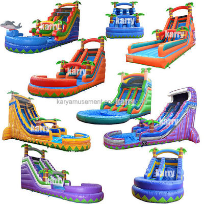 Dimensioni personalizzate scivolo a palma gonfiabile d'acqua con bambini giocare piscina saltare scivoli d'acqua PVC meglio