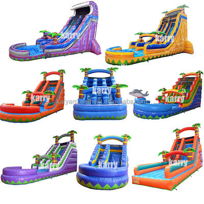 Dimensioni personalizzate scivolo a palma gonfiabile d'acqua con bambini giocare piscina saltare scivoli d'acqua PVC meglio