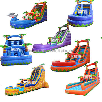 Dimensioni personalizzate scivolo a palma gonfiabile d'acqua con bambini giocare piscina saltare scivoli d'acqua PVC meglio