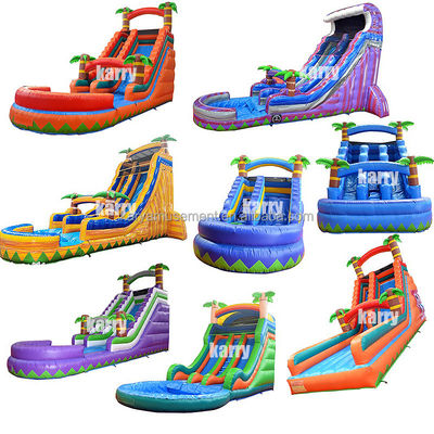 Dimensioni personalizzate scivolo a palma gonfiabile d'acqua con bambini giocare piscina saltare scivoli d'acqua PVC meglio