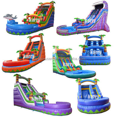 Dimensioni personalizzate scivolo a palma gonfiabile d'acqua con bambini giocare piscina saltare scivoli d'acqua PVC meglio