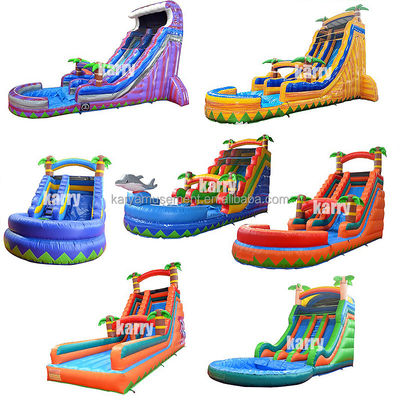 Dimensioni personalizzate scivolo a palma gonfiabile d'acqua con bambini giocare piscina saltare scivoli d'acqua PVC meglio