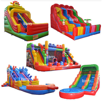 Slide a blocchi di colori personalizzati Slide gonfiabile bagnato e asciutto per il divertimento all'aria aperta