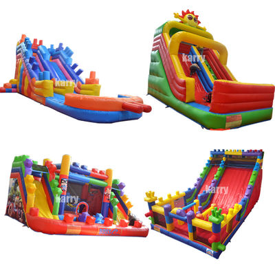 Slide a blocchi di colori personalizzati Slide gonfiabile bagnato e asciutto per il divertimento all'aria aperta