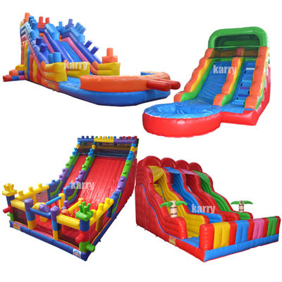 Slide a blocchi di colori personalizzati Slide gonfiabile bagnato e asciutto per il divertimento all'aria aperta