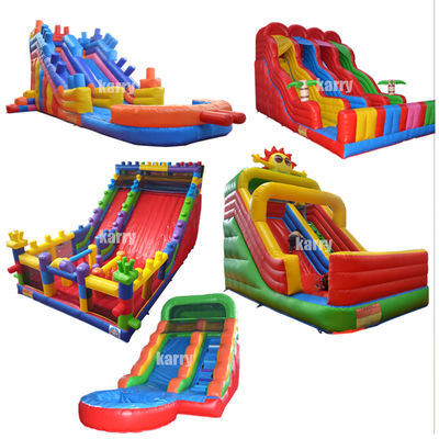 Slide a blocchi di colori personalizzati Slide gonfiabile bagnato e asciutto per il divertimento all'aria aperta