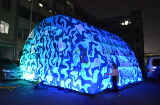 Campo di gioco all'aperto Tenda di ingresso a galleria gonfiabile a LED colorata per la promozione di eventi