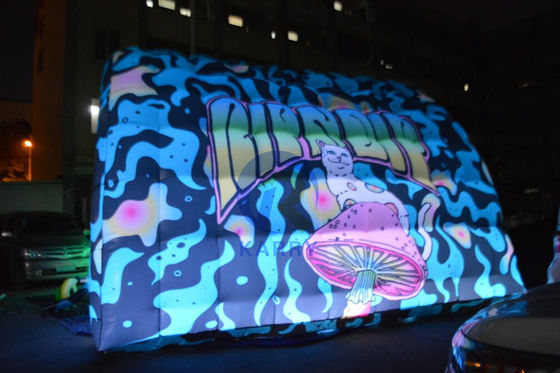 Campo di gioco all'aperto Tenda di ingresso a galleria gonfiabile a LED colorata per la promozione di eventi