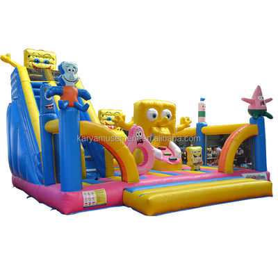 Trampolino gonfiabile per bambini con certificazione CE/EN71/EN14960 e Sponge Bob Castle
