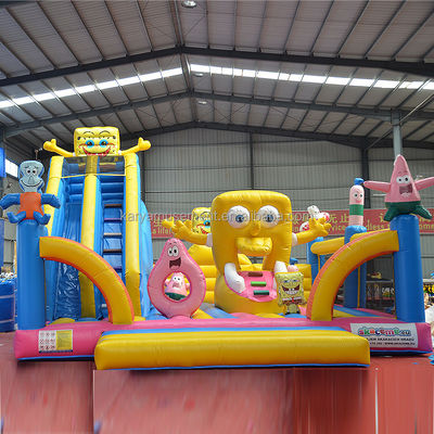 Trampolino gonfiabile per bambini con certificazione CE/EN71/EN14960 e Sponge Bob Castle
