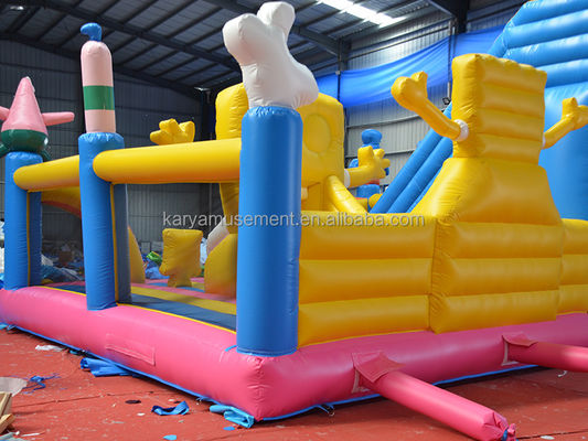 Trampolino gonfiabile per bambini con certificazione CE/EN71/EN14960 e Sponge Bob Castle