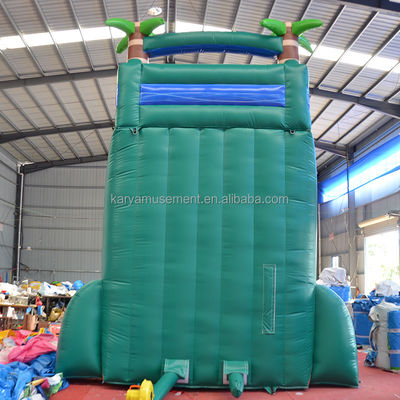 29ft Tropical Jump Water Slide Pool Commercial Backyard Big Palm Water Slide con piscina