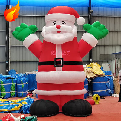 Festa di Natale calda 4 metri di altezza Babbo Natale gonfiabile gigante con caratteristiche portatili