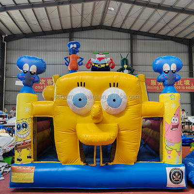 Colore personalizzato gonfiabile SpongeBob Parco tema Castello rimbalzante per adulti City Party divertimento