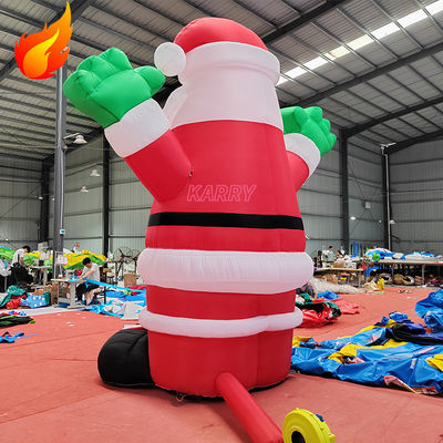Festa di Natale calda 4 metri di altezza Babbo Natale gonfiabile gigante con caratteristiche portatili
