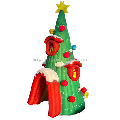 Eventi di festa Modello personalizzato di buco gonfiabile per albero di Natale con CE/EN71/EN14960